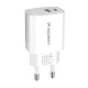 Wozinsky WGWCW USB-A USB-C 20W Wall Charger - White