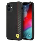 Ferrari iPhone 12 mini Case On Track Carbon Stripe, Black