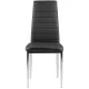Dining Chairs Set of 4, Modern Faux Leather Kitchen Chairs with Chrome Legs, black