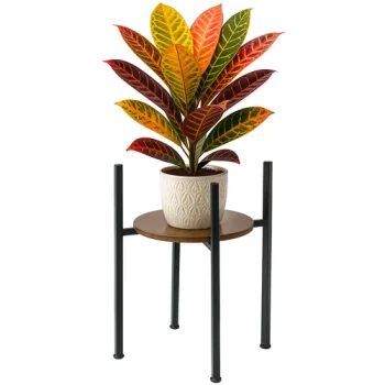Ruhhy 26049 Loft Standing Plant Stand 41 cm Black/Wood