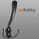 Ruhhy Wall Coat Hooks, Black, 5 pcs