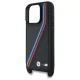 BMW iPhone 16 Pro Case M Edition Carbon Tricolor Lines & Strap, Black