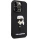Karl Lagerfeld iPhone 14 Pro Case 3D Rubber Icon, Black