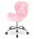 Avola Swivel Office Chair with Wide Backrest in Faux Leather, Pink