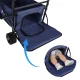 Ikonka LUARO KX2841 Folding Beach Cart with Canopy and Net, 120L, Navy Blue