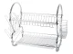 2-Tier Standing Dish Drying Rack Silver