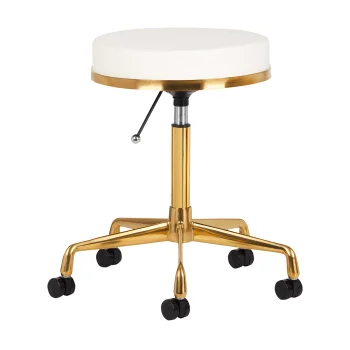 Activeshop H4 Cosmetic Stool, White/Gold