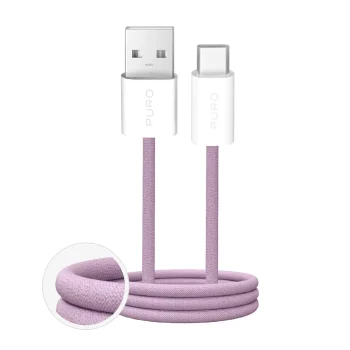 Puro Fabrik 2.0 10W USB-A to USB-C Braided Cable 1.5m - Pink