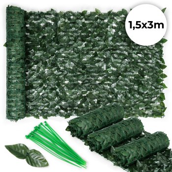 Artificial hedge for balcony, 3 rolls 300x50 cm, green, MultiGarden
