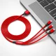 XO NB173 3-in-1 USB Cable - Lightning + USB-C + microUSB 1.2m 2.4A Red