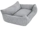 Soft Corduroy Pet Bed for Dogs and Cats, Size M, Light Grey