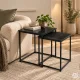 Set of 2 Coffee Tables ModernHome, Nesting Square, Black Marble