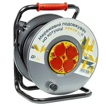 Extension Cord with Reel 50m, 4 Sockets, 3x2.5mm²