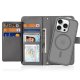 Dux Ducis Lawa Leather Case with Magnetic Wallet for iPhone 16 Pro Max, Gray