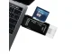 Compact SD and MicroSD Card Reader with USB, USB-C, Micro USB, black