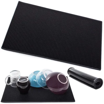 Silicone Dish Drying Mat, 45.5x30cm, Black