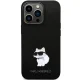 Karl Lagerfeld iPhone 14 Pro Max Case Silicone Choupette Metal Pin, Black