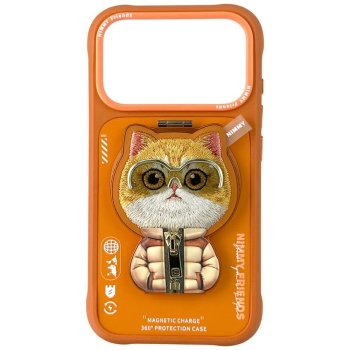 Nimmy Cool&Cute 2.0 Cat Phone Case Cover iPhone 17 Pro with Magnetic Hanger - Orange