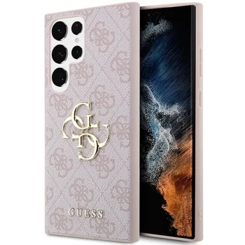 Guess 4G Big Metal Logo Case for Samsung Galaxy S23 Ultra, Pink