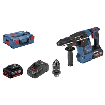 Bosch GBH 18V-26 F Cordless Hammer Drill SDS plus, 2x 5.0Ah, L-BOXX