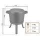 Berdsen Bd-480 Enamelled Cast Iron Cauldron with Legs & Grill Pan, 8L
