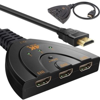 Automatic 3-Port 4K HDMI Switch, Black