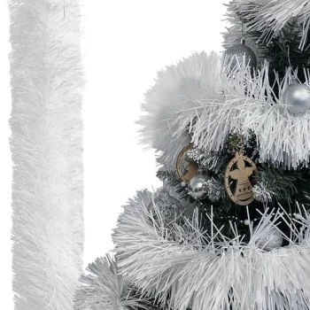 Thick Christmas Tinsel Garland 6m Ruhhy 22307, White