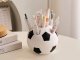 Soccer Ball Desk Organizer Pen and Pencil Holder for Office and Kids Room, black