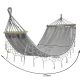 Gardlov Garden Hammock 200x150 cm with Wooden Spreader Bars, Grey