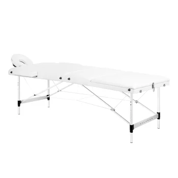 Balance 3-Segment Foldable Aluminum Massage Table, White