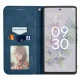 Google Pixel 6a Vintage Leather Skin-Touch Magnetic Case Book Cover, Blue