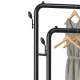Double Garment Rack with 5 Shelves and Hooks