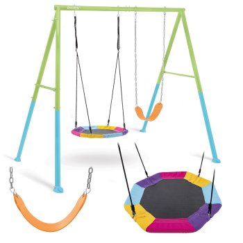 Intex 2-in-1 Kids Swing Set with Nest Swing and Classic Seat 44125