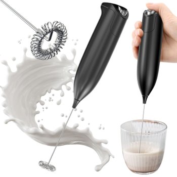 Handheld Electric Milk Frother, Mini Mixer for Coffee & Latte, Black