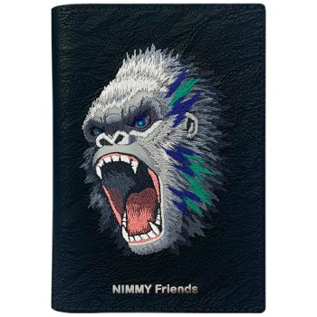 Nimmy Raptor Gorilla Passport Wallet Case - Black