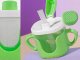 Baby Sippy Cup with Silicone Handles and Straw, 300ml, Green