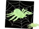 Halloween Decoration Large Spiders, Fluorescent, 11 cm, 2 pcs, Green