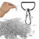 Metal Carabiners for Keys and Bags, Fish Shape, 20mm, Silver, 500 pcs