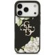 Guess Grained Roses & Big 4G Logo iPhone 17 Pro Case - Black