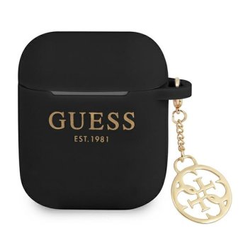 Guess GUA2LSC4EK Silicone Charm 4G Case for AirPods 1/2 Black