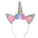 Kids Unicorn Carnival Costume with Skirt, Wings and Headband, Silver