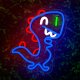 Неоновый светильник Динозавр Jurassic Baby Dino FLNJ01, синий