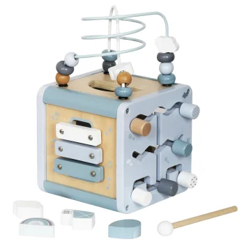 Wooden Activity Cube with Shape Sorter and Xylophone