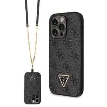 Guess iPhone 14 Pro Case Crossbody 4G Metal Logo, Black