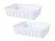Divided Food Storage Container with Drainer Inserts and Handle, White