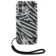Karl Lagerfeld iPhone 16 Case IML Zebra Pattern & Cord, Black