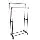 Double Adjustable Telescopic Clothes Rack Hanger on Wheels
