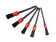 Car Detailing Brush Set with Microfiber Cloth for Interior and Wheels, Black-Red
