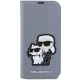 Karl Lagerfeld iPhone 14 Pro Max Wallet Case Saffiano Karl & Choupette, Silver