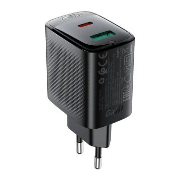 Acefast A106 GaN PD 45W USB-C USB-A Wall Charger, Black